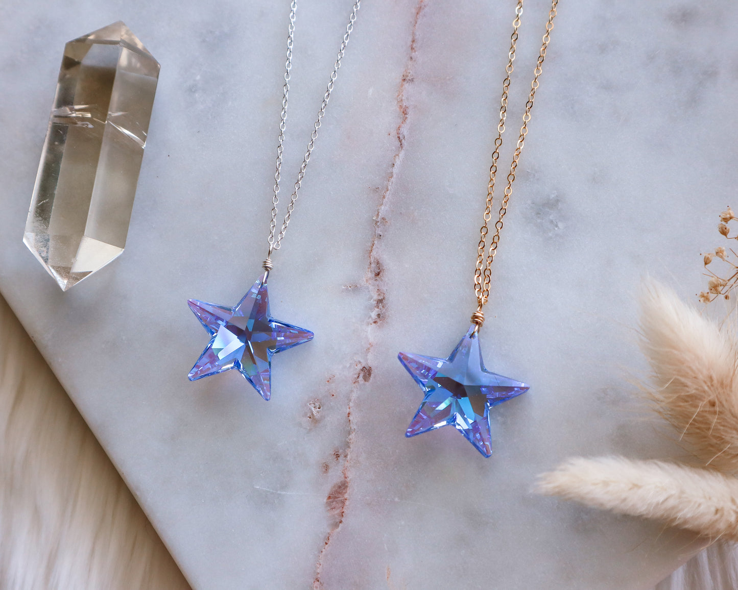 Blue Swarovski Star | Choose your metal