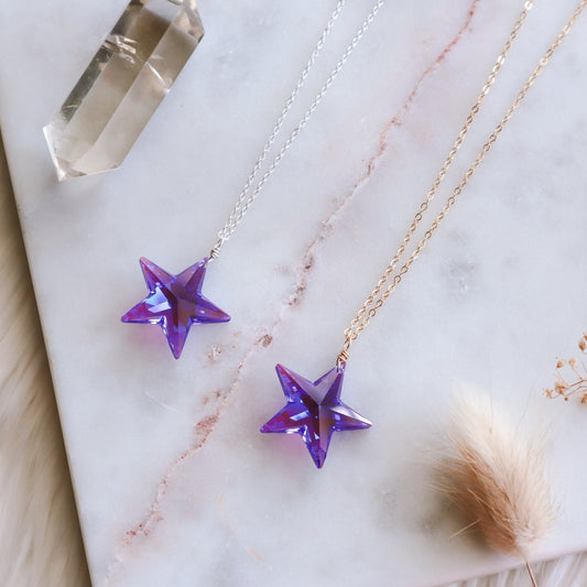Purple Swarovski Star | Choose your metal