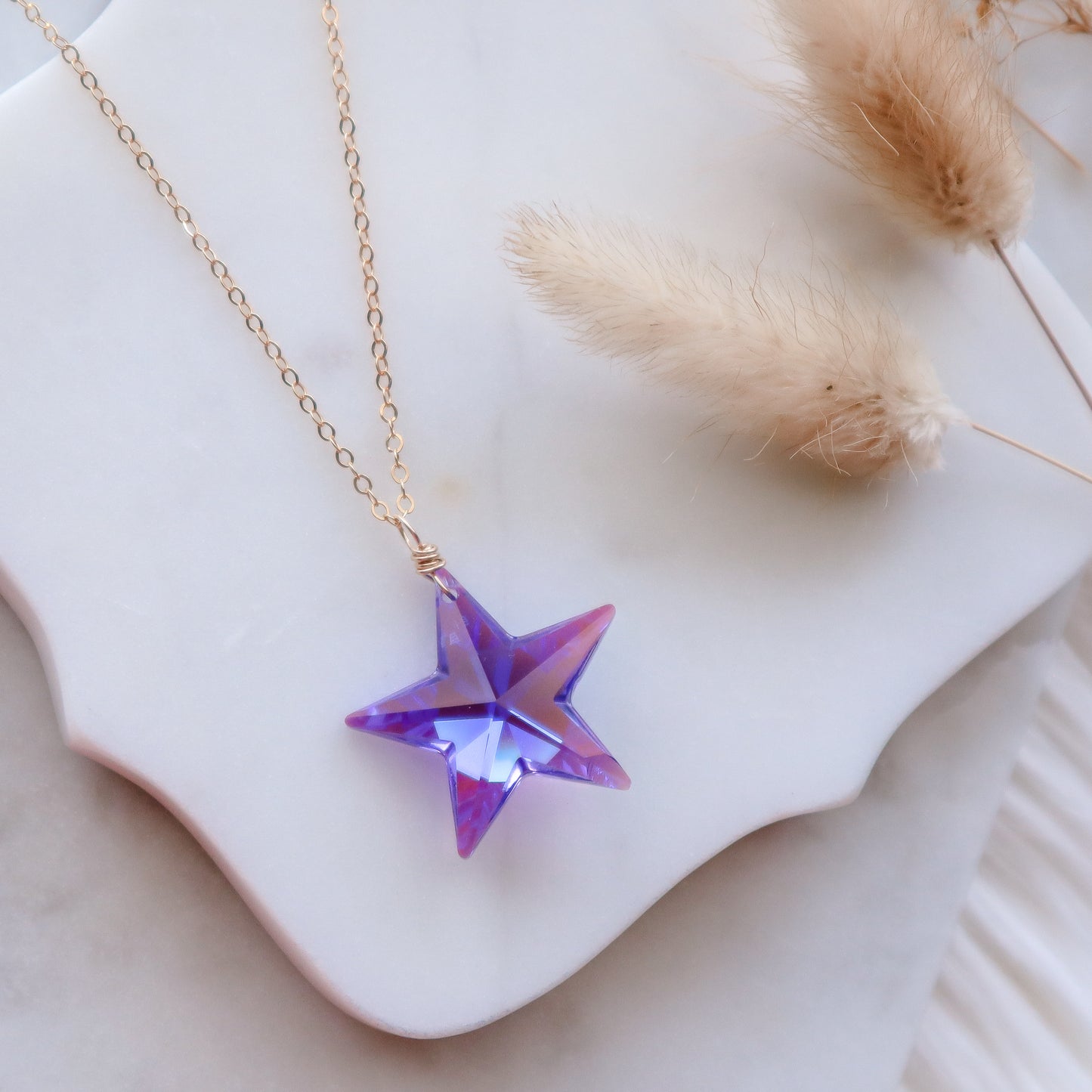 Purple Swarovski Star | Choose your metal