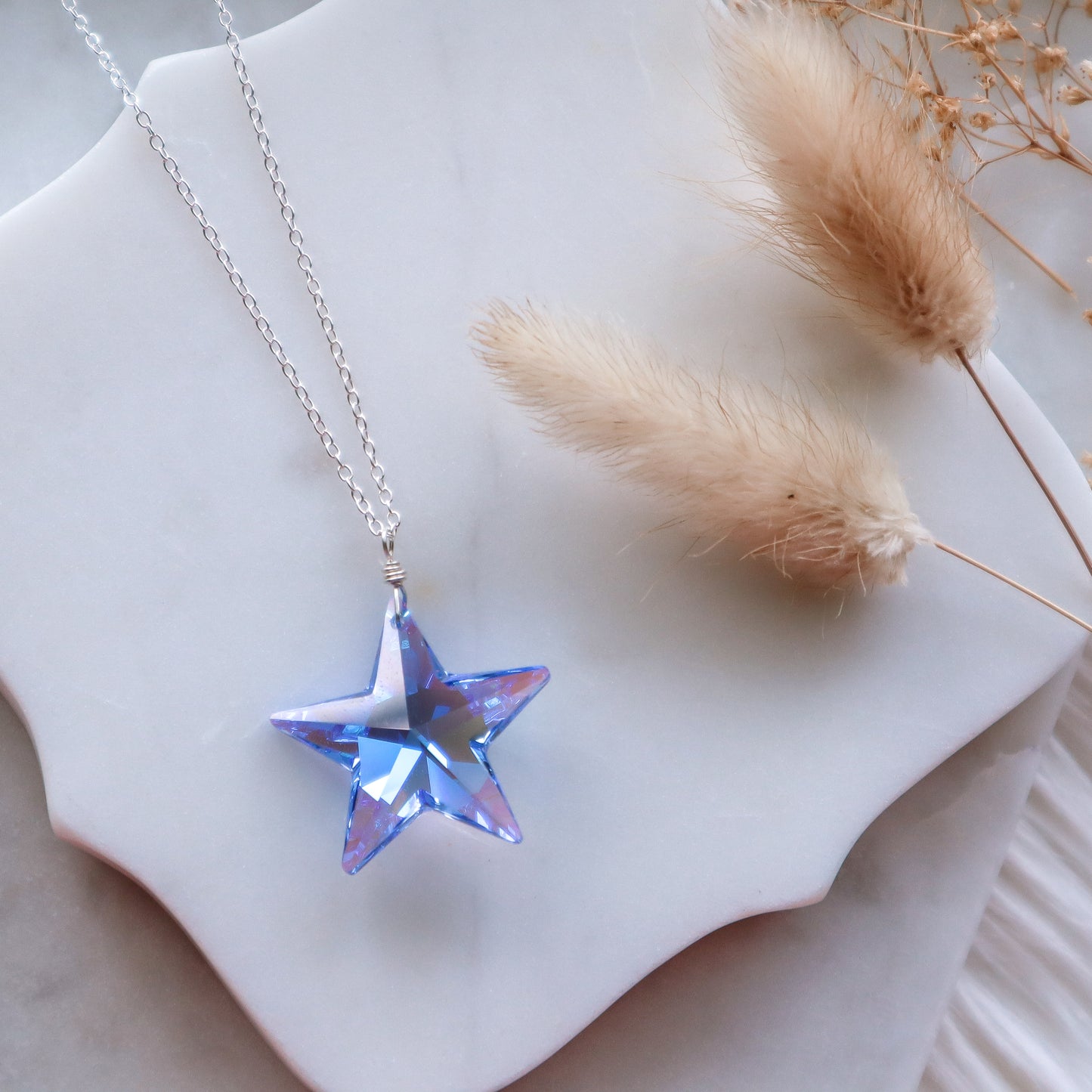 Blue Swarovski Star | Choose your metal