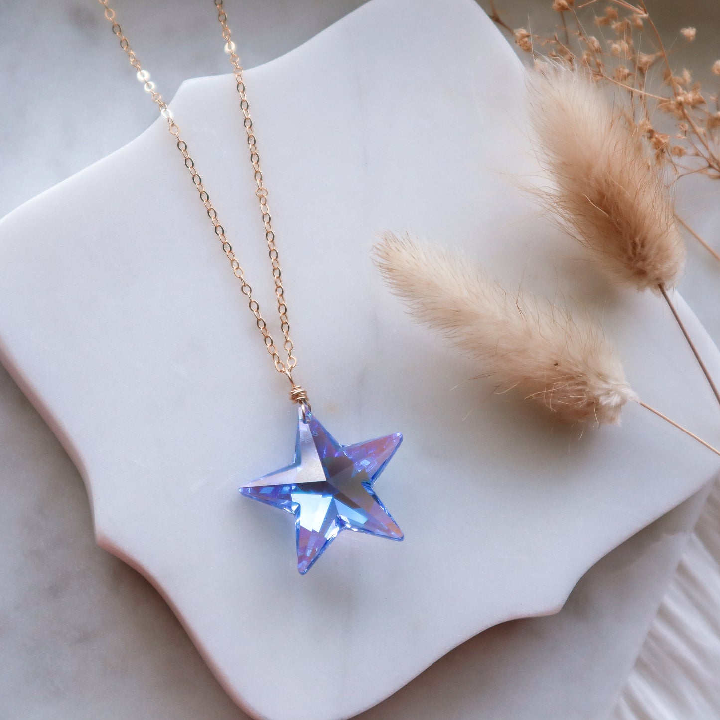 Blue Swarovski Star | Choose your metal