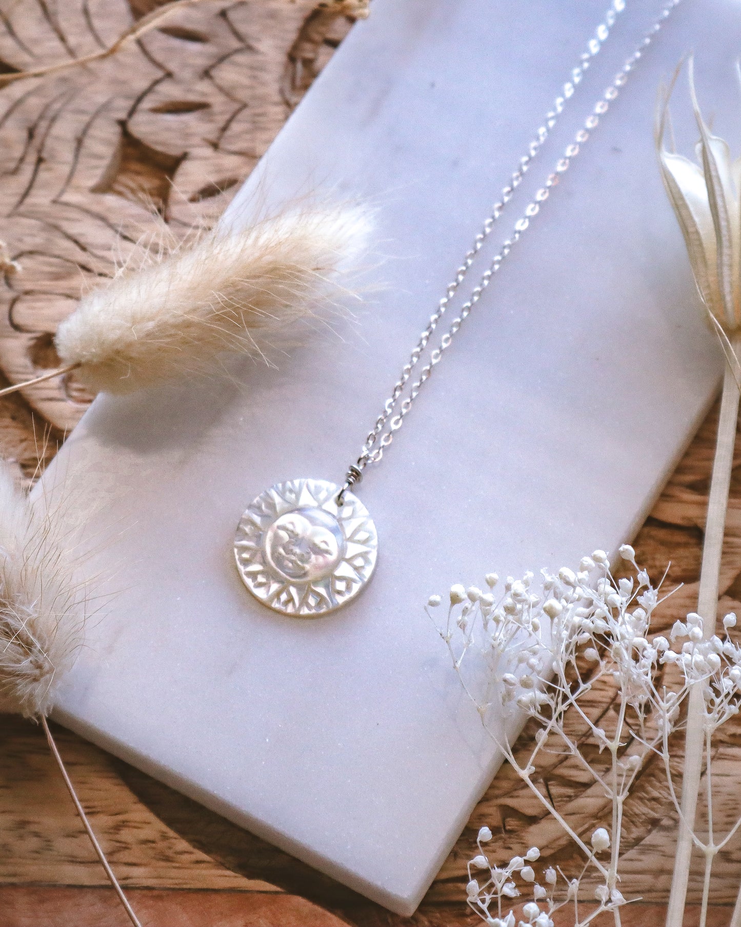 Mother-of-Pearl Sun Necklace | Choose Your Chain