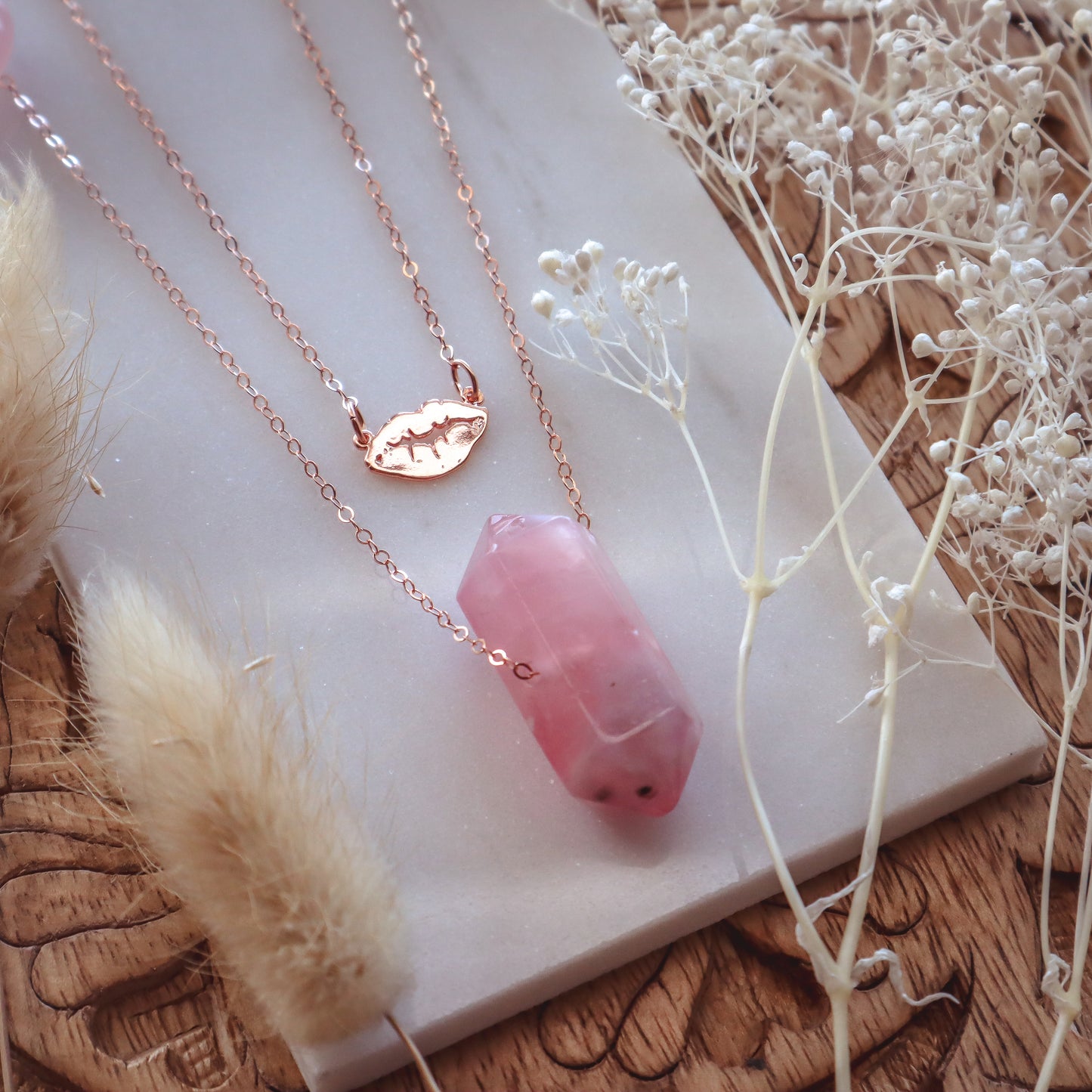 Love Smooch Necklace Set | Rose Gold