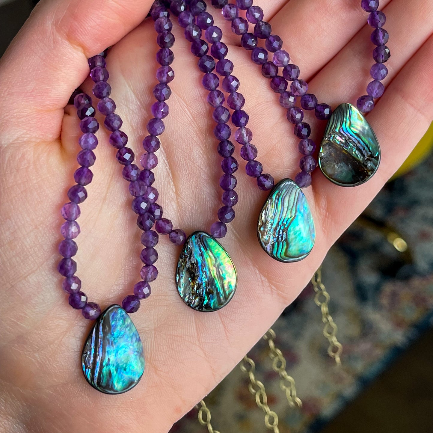 Amethyst Abalone Necklaces