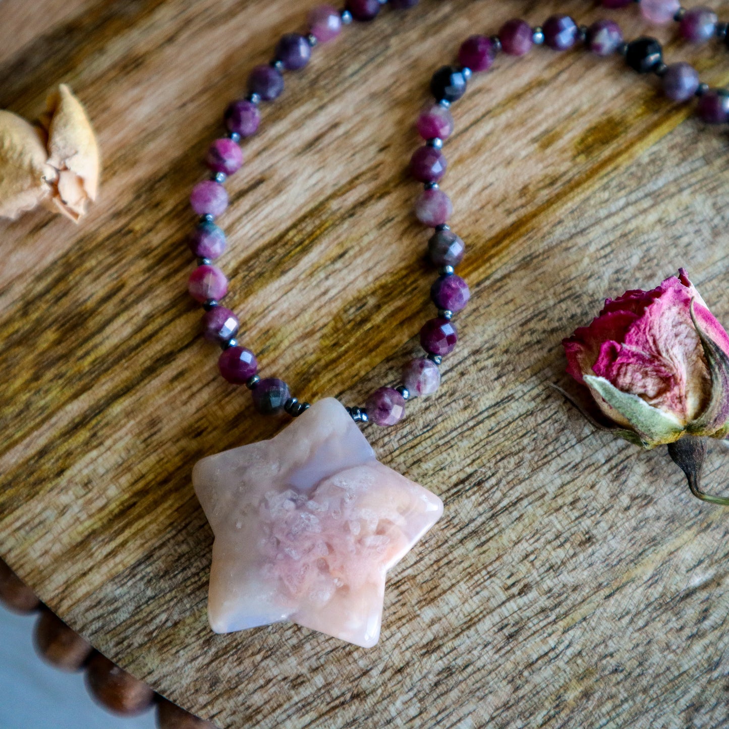 Blossom and Shine Necklace 3 | Flower Agate and Tourmaline