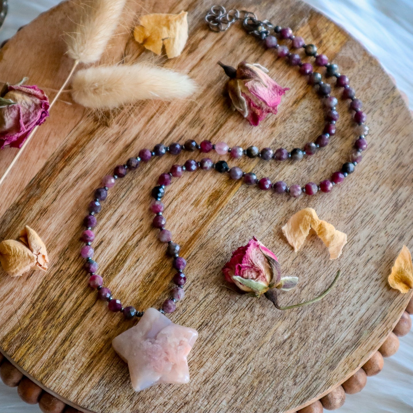 Blossom and Shine Necklace 3 | Flower Agate and Tourmaline