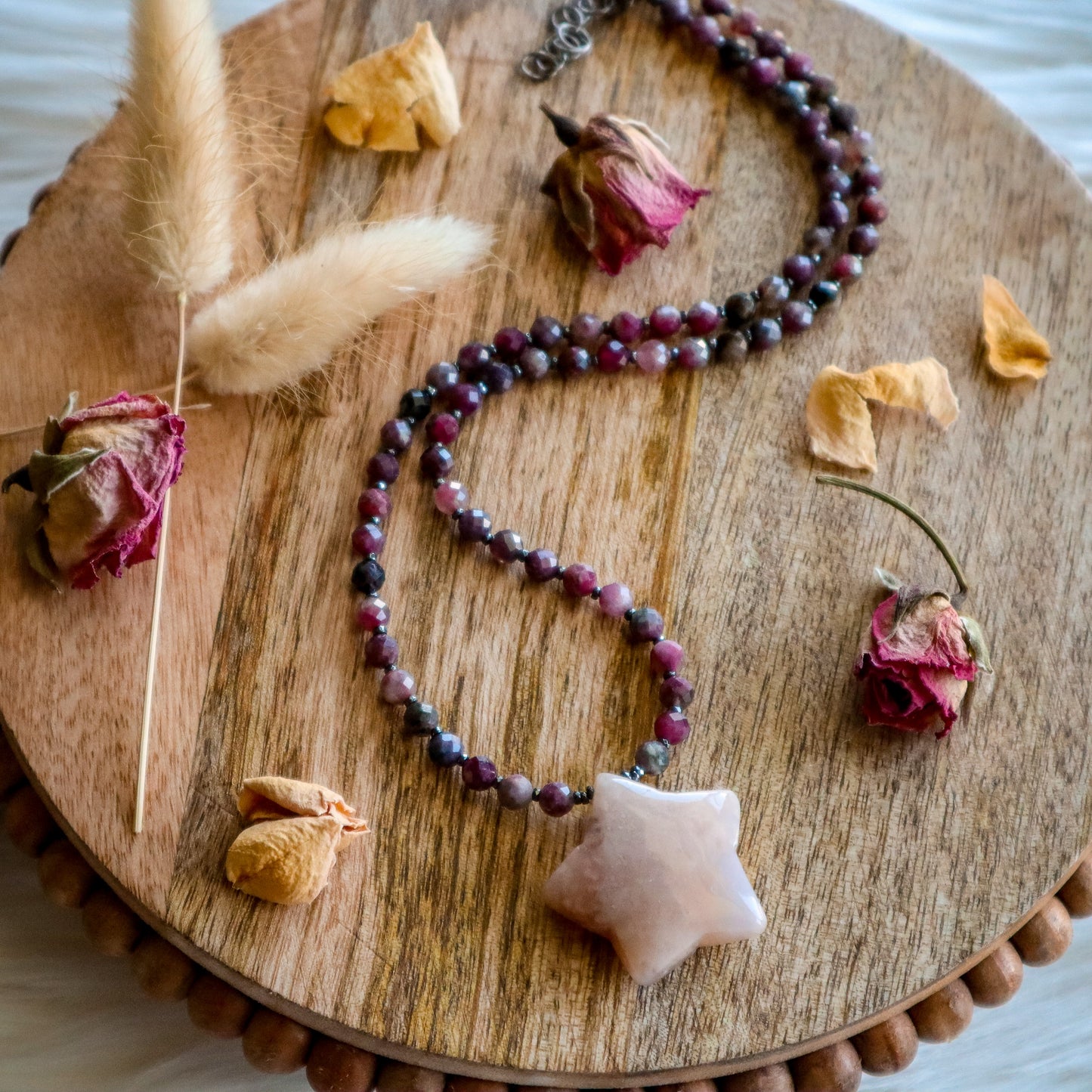 Blossom and Shine Necklace 3 | Flower Agate and Tourmaline