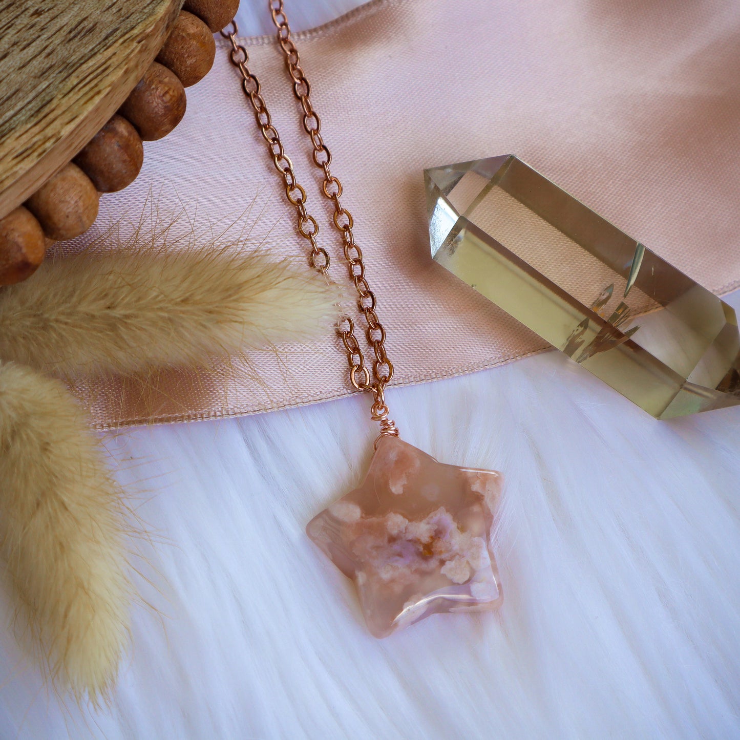 Flower Agate Star 4 | Rose Gold | 16.5"-18"