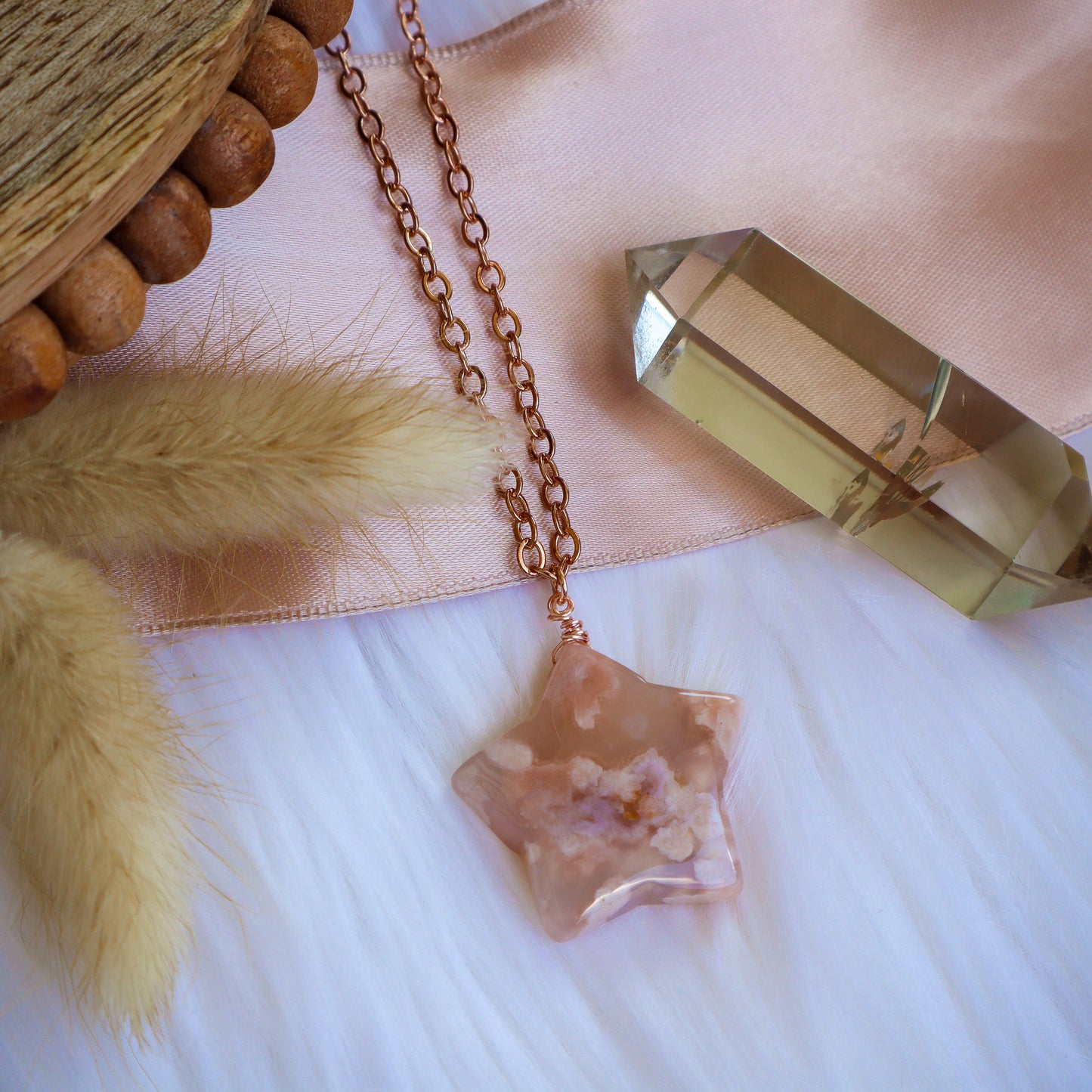 Flower Agate Star 4 | Rose Gold | 16.5"-18"