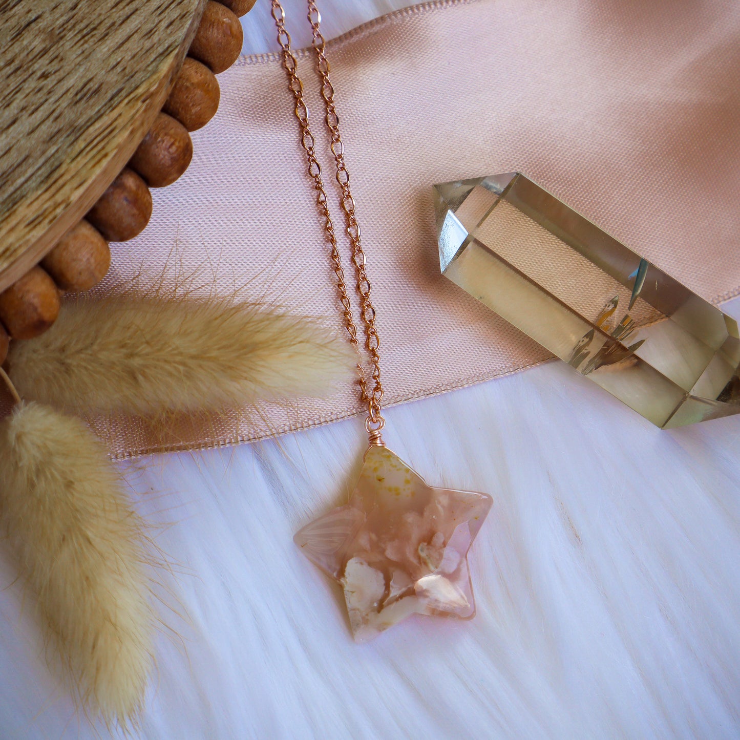 Flower Agate Star 3 | Rose Gold | 14-16"