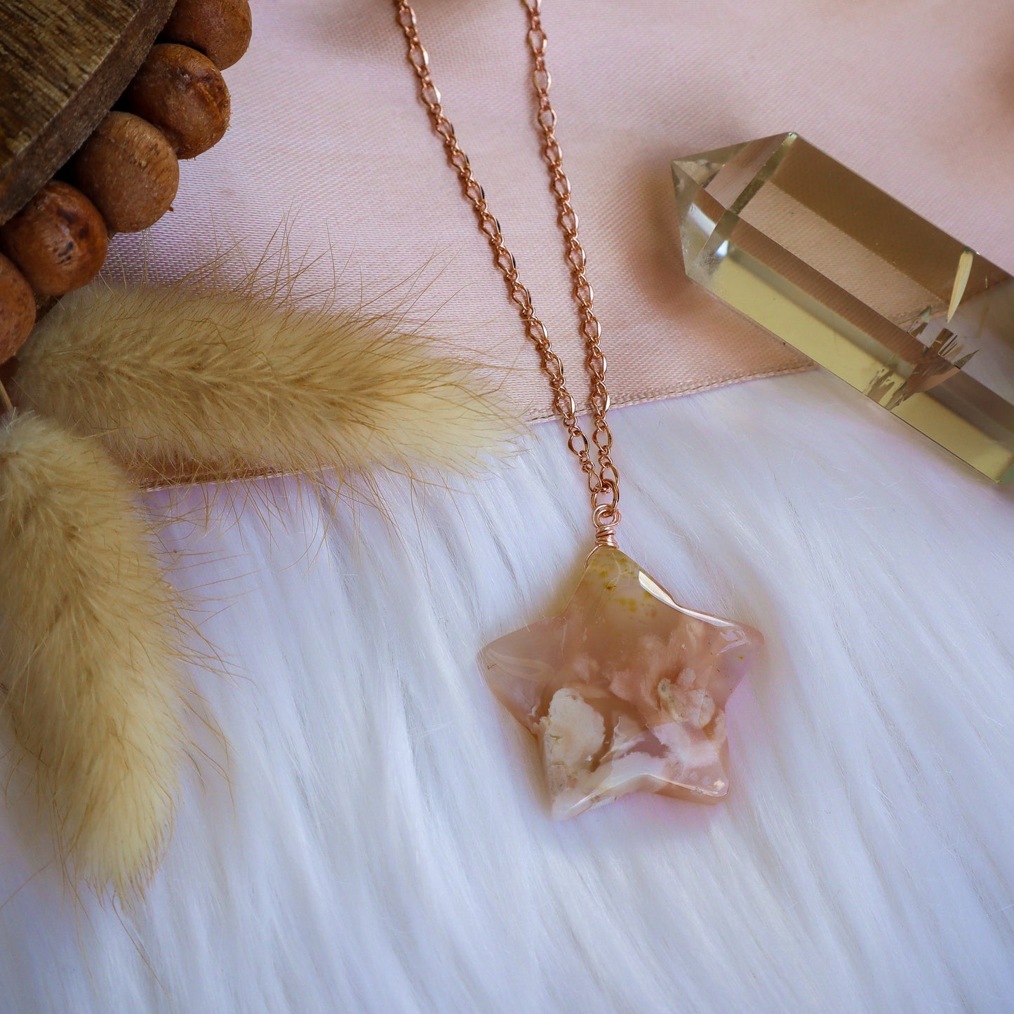 Flower Agate Star 3 | Rose Gold | 14-16"