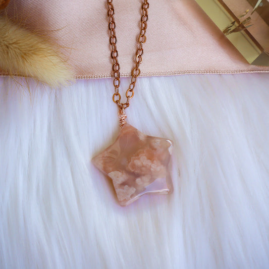 Flower Agate Star 4 | Rose Gold | 16.5"-18"