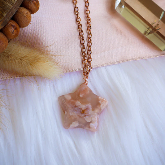 Flower Agate Star 4 | Rose Gold | 16.5"-18"