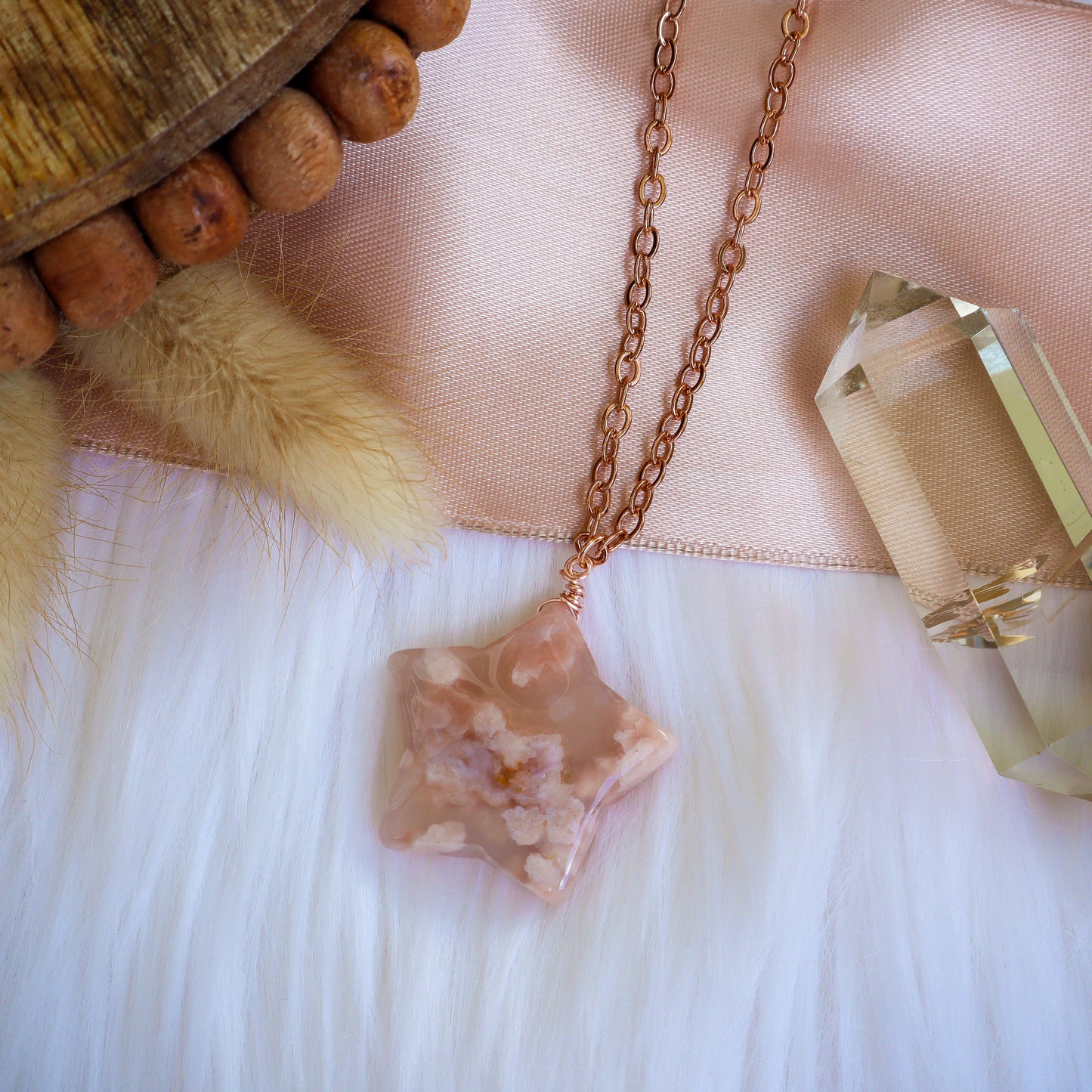 Flower Agate Star 4 | Rose Gold | 16.5"-18"