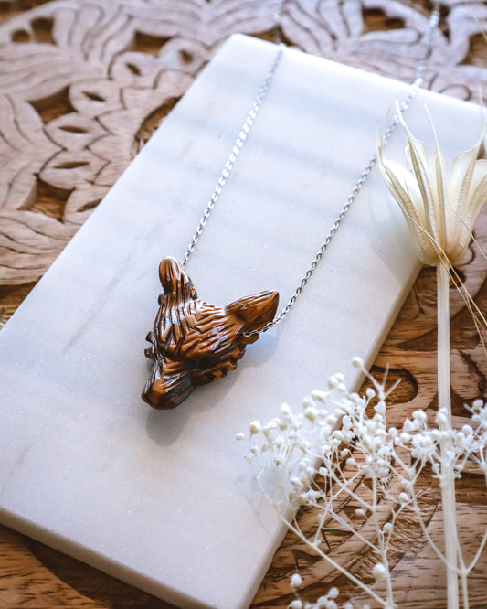 Tiger's Eye Wolf Necklace