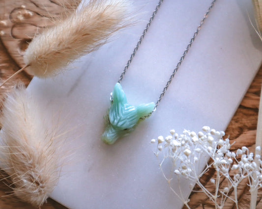 Dainty Amazonite Wolf Necklace