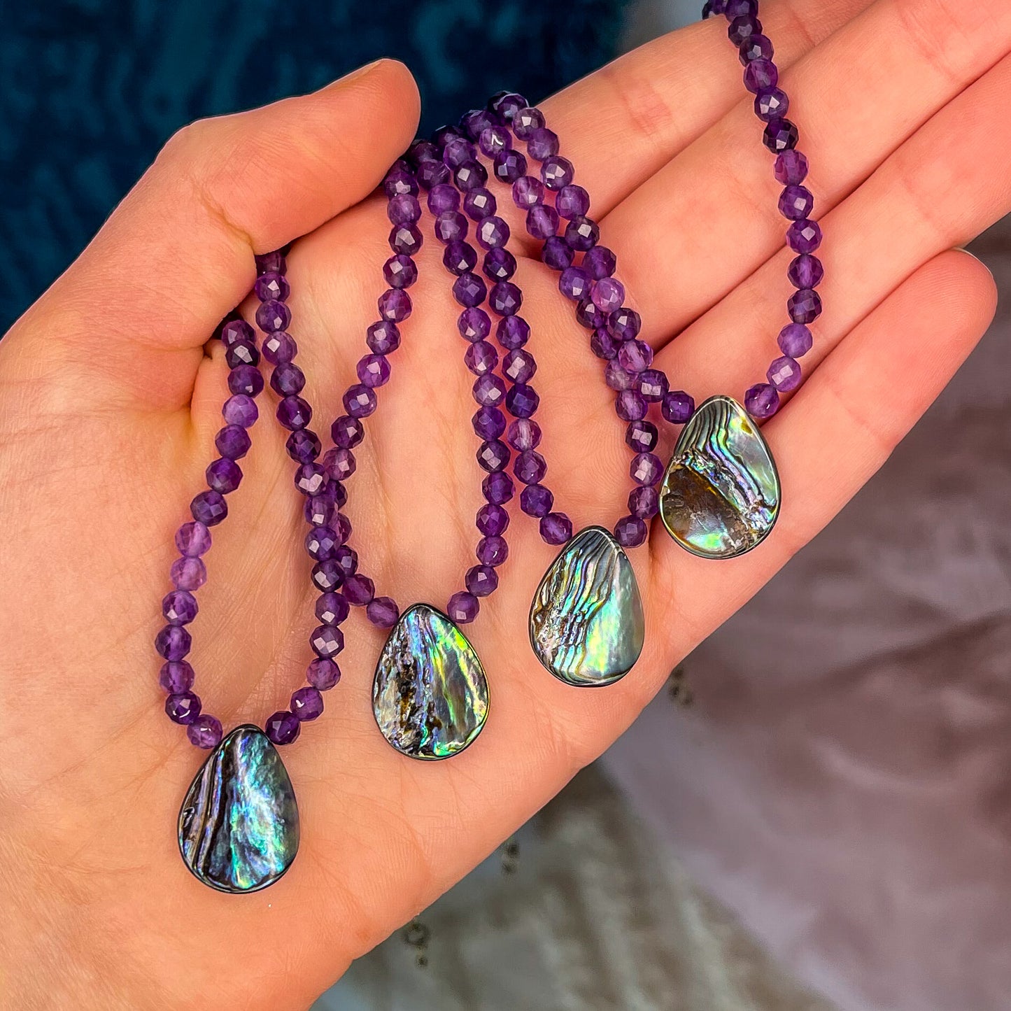 Amethyst Abalone Necklaces